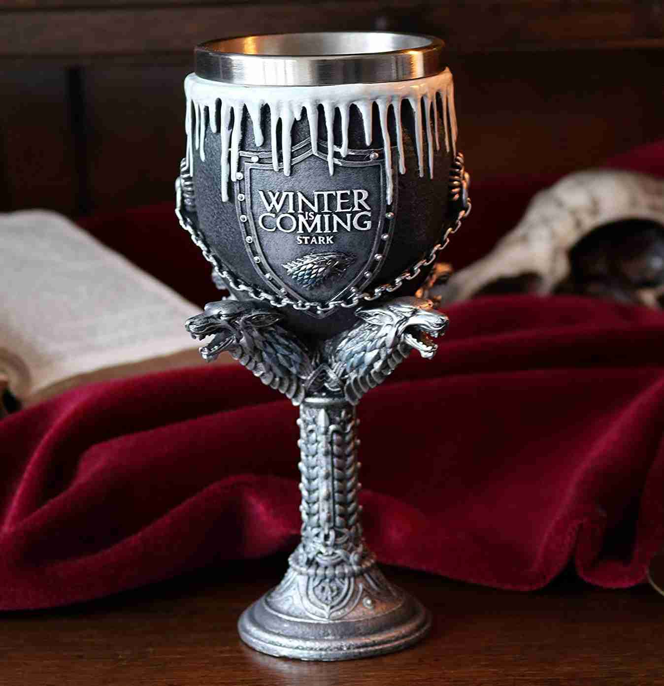 winter is coming house stark wine cup goblet