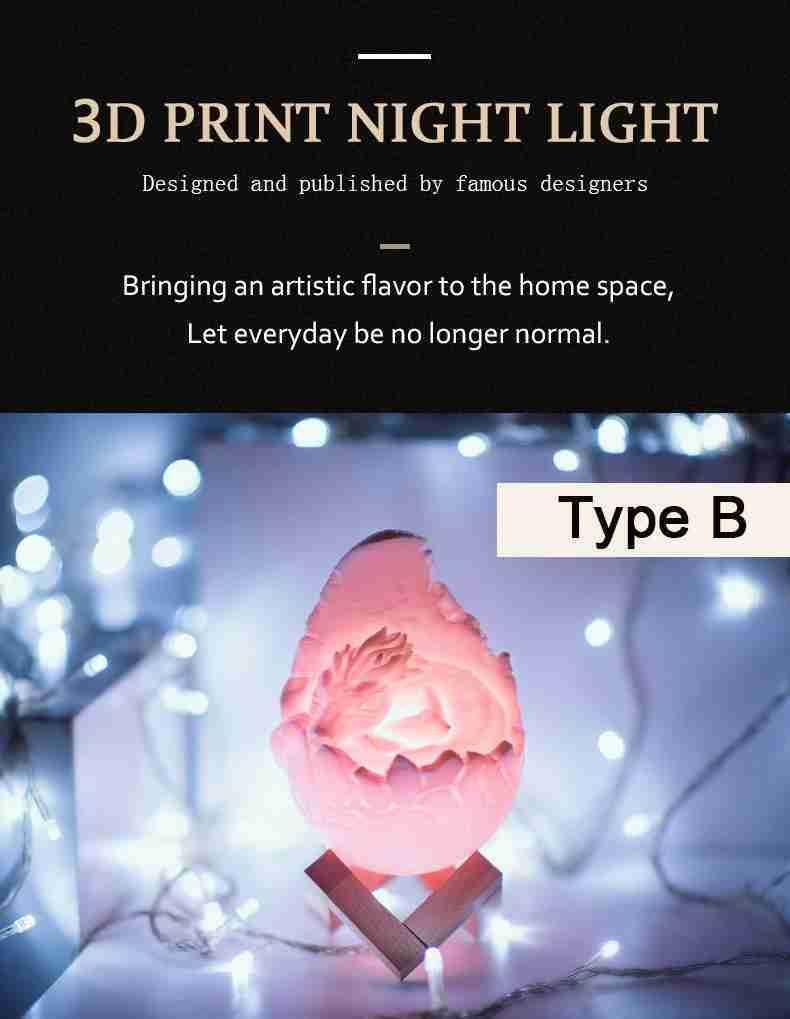 Baby Dragon Egg 16 Color LED Night Lamps