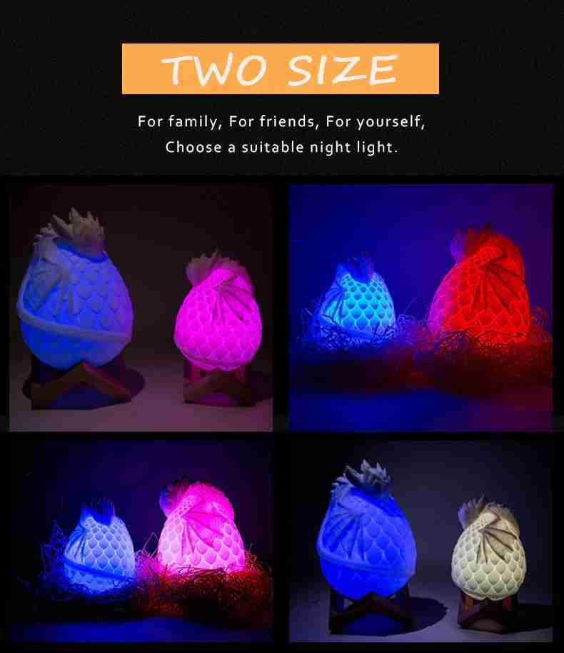 Baby Dragon Egg 16 Color LED Night Lamps